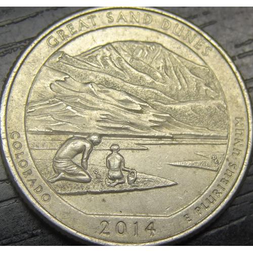 1/4 долара США 2014 P Грейт-Санд-Дьюнс