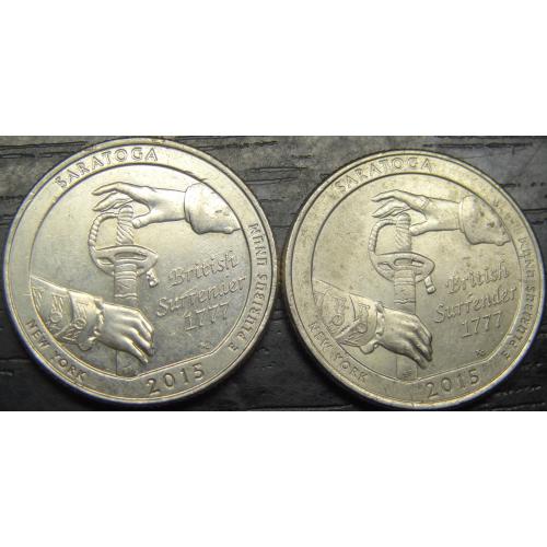 25 центів США 2015 Саратога (два різновиди)
