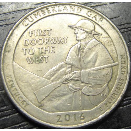 25 центів США 2016 P Камберленд-Геп