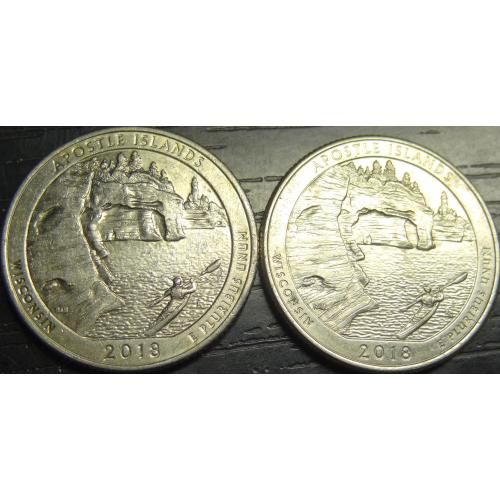25 центів США 2018 Апостольські острови (два різновиди)