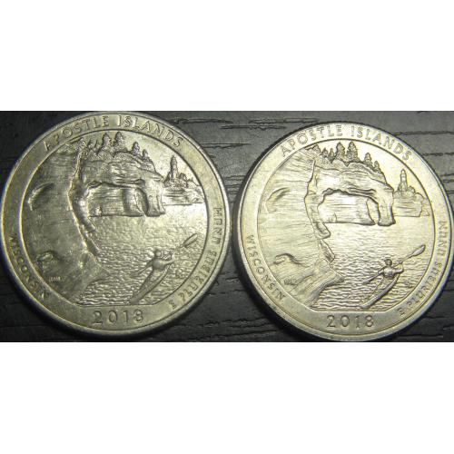 1/4 долара США 2018 Апостольські острови (два різновиди)