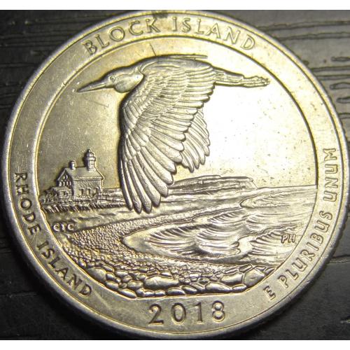 25 центів США 2018 D Блок Айленд
