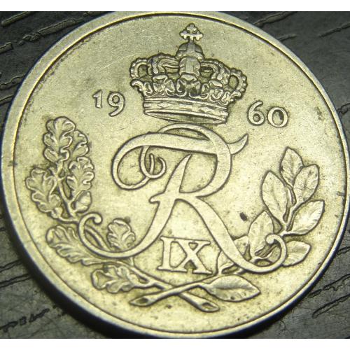 25 оре Данія 1960 (вінок на аверсі)