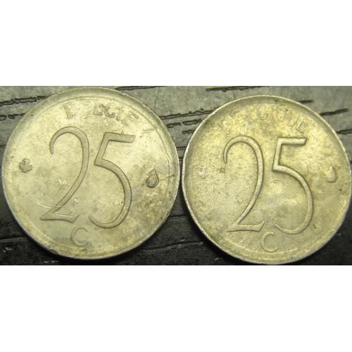 25 сантимів Бельгія 1964 (два різновиди)