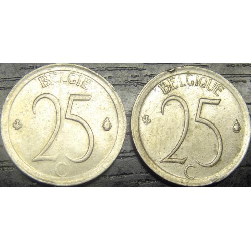 25 сантимів Бельгія 1966 (два різновиди)