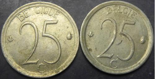 25 сантимів Бельгія 1968 (два різновиди)