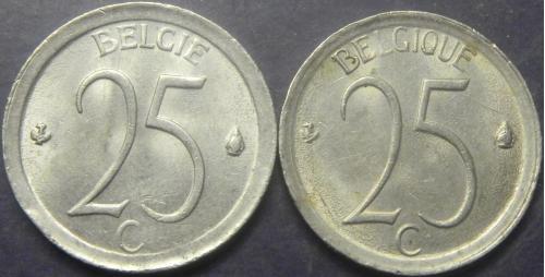 25 сантимів Бельгія 1972 (два різновиди)