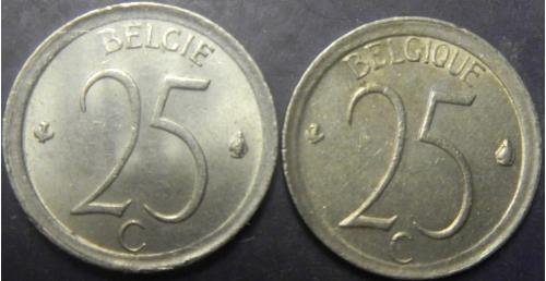 25 сантимів Бельгія 1974 (два різновиди)