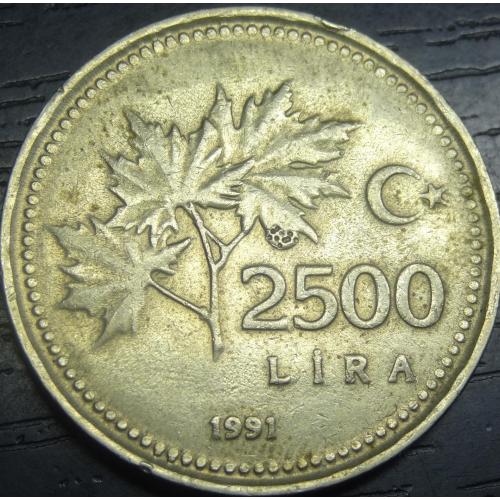 2500 лір Туреччина 1991