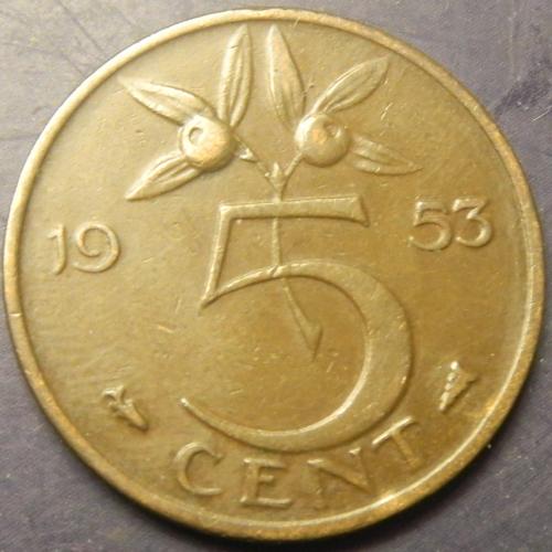5 центів 1953 Нідерланди
