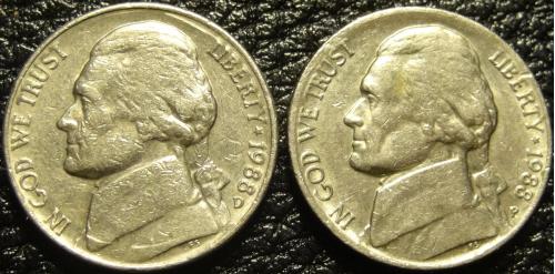 5 центів 1988 США (два різновиди)
