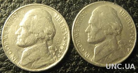 5 центів 1989 США (два різновиди)