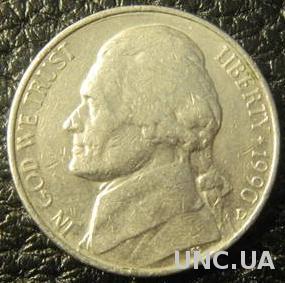 5 центів 1990 D США