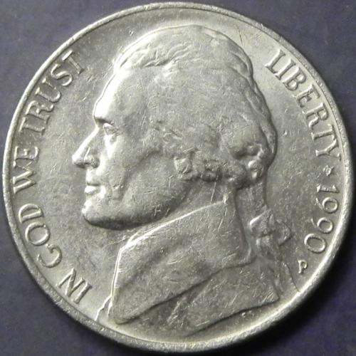 5 центів 1990 P США