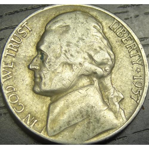 5 центів 1957 D США