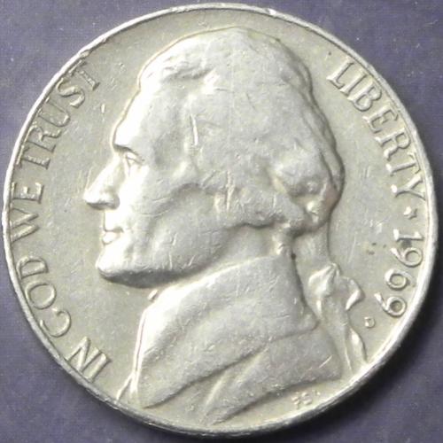 5 центів 1969 D США