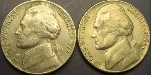 5 центів 1977 США (два різновиди)