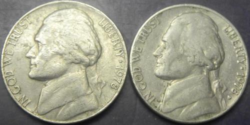 5 центів 1978 США (два різновиди) нечасті