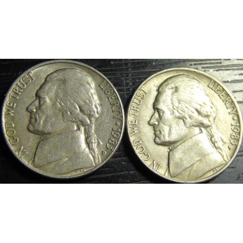 5 центів 1983 США (два різновиди)