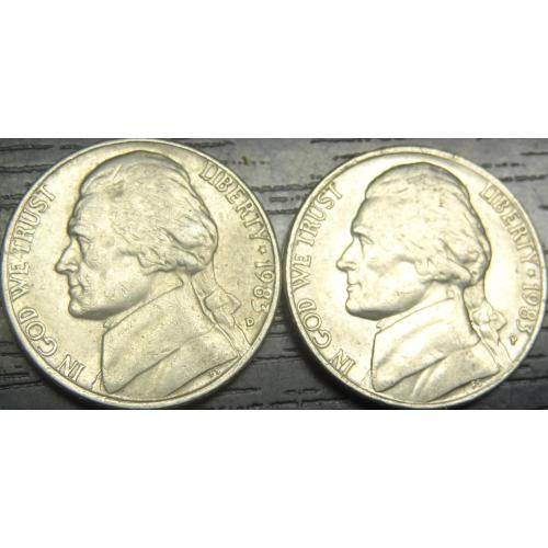 5 центів 1983 США (два різновиди)