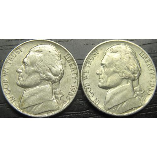 5 центів 1985 США (два різновиди)