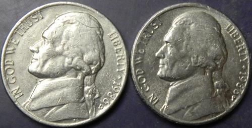 5 центів 1986 США (два різновиди)