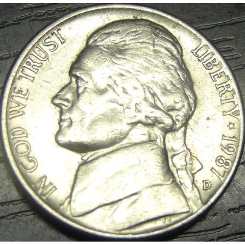 5 центів 1987 D США