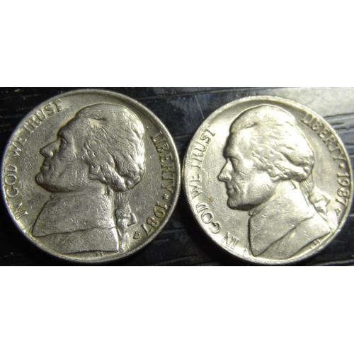 5 центів 1987 США (два різновиди)