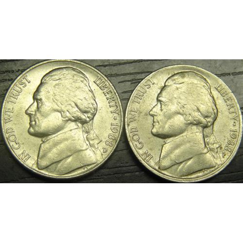 5 центів 1988 США (два різновиди)