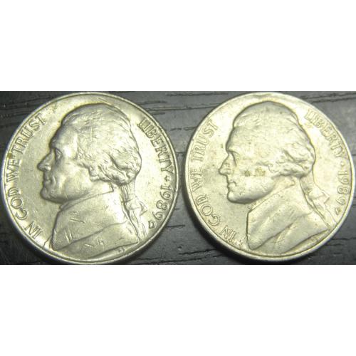 5 центів 1989 США (два різновиди)