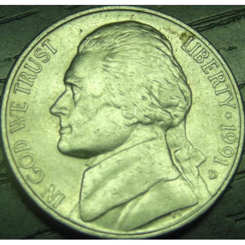 5 центів 1991 D США