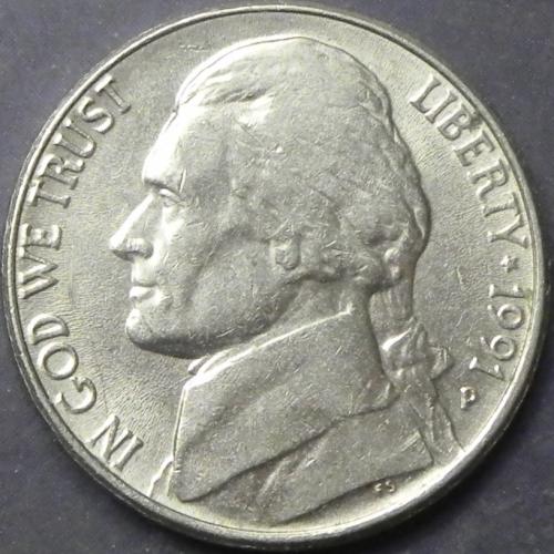 5 центів 1991 P США