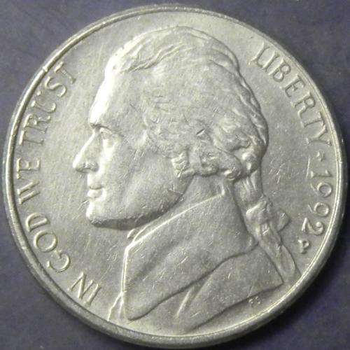 5 центів 1992 P США