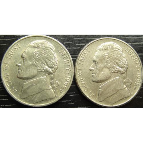 5 центів 1992 США (два різновиди)