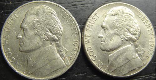 5 центів 1993 США (два різновиди)