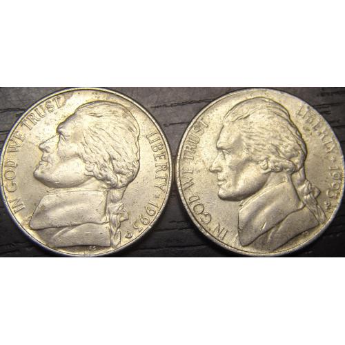 5 центів 1993 США (два різновиди)
