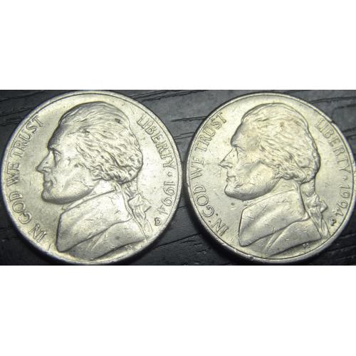 5 центів 1994 США (два різновиди)