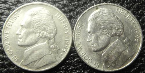 5 центів 1995 США (два різновиди)