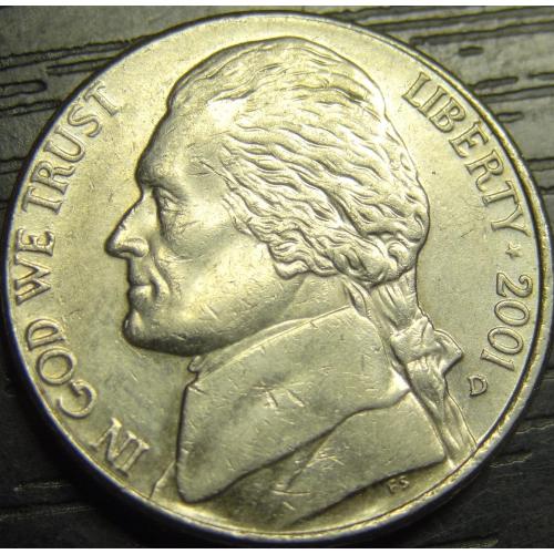 5 центів 2001 D США