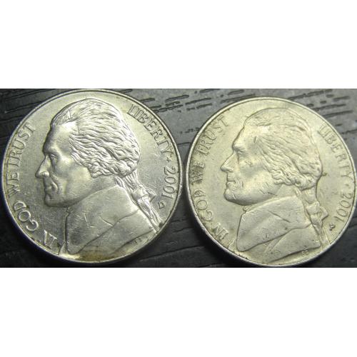 5 центів 2001 США (два різновиди)