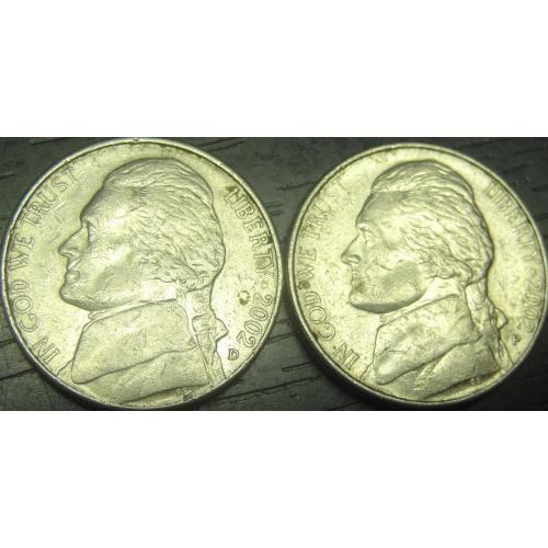 5 центів 2002 США (два різновиди)