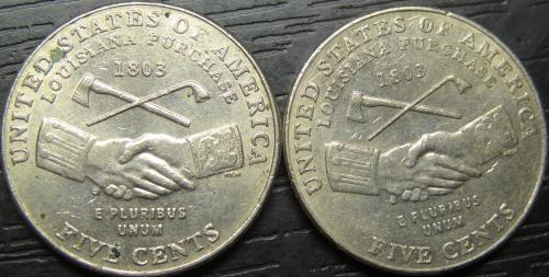5 центів 2004 США Придбання Луїзіани (два різновиди)