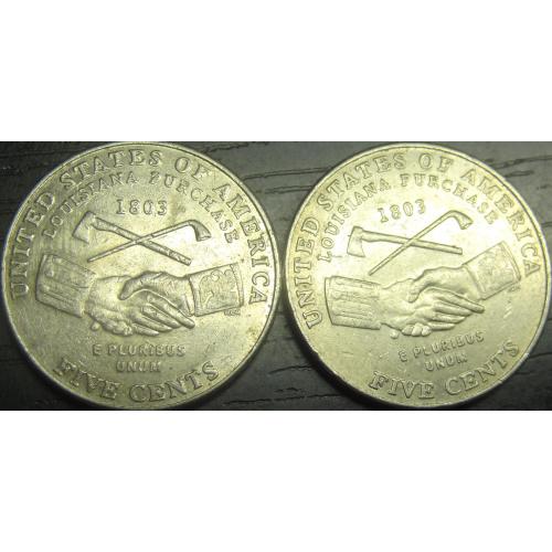 5 центів 2004 США Придбання Луїзіани (два різновиди)