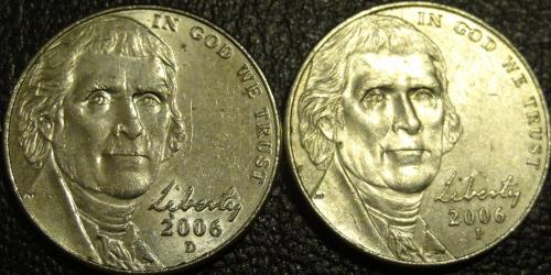 5 центів 2006 США (два різновиди)