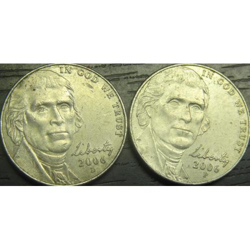 5 центів 2006 США (два різновиди)