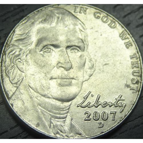 5 центів 2007 D США