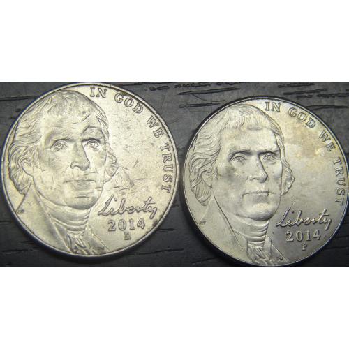 5 центів 2014 США (два різновиди)