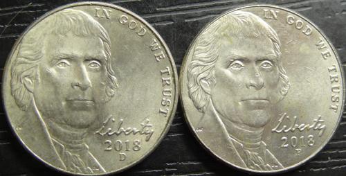 5 центів 2018 США (два різновиди)