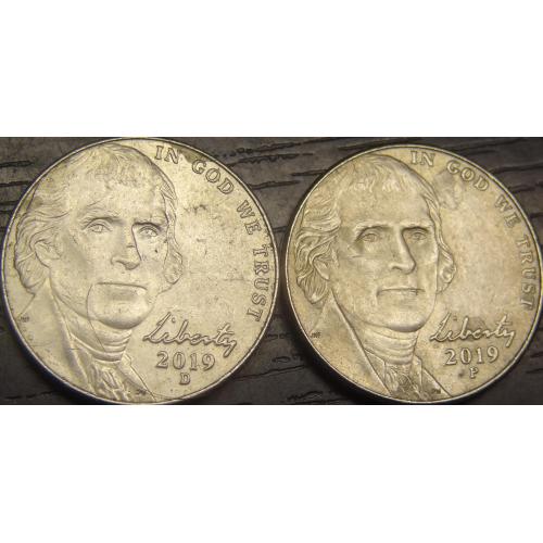 5 центів 2019 США (два різновиди)