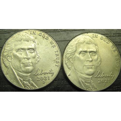 5 центів 2021 США (два різновиди)